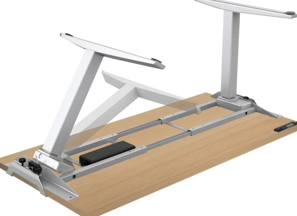Fellowes Levado Elektrisch Hoogteverstelbaar Zit-sta-bureau Rechthoekig Ahorn T-Voet 1.829 (B) x 698 (D) x 1.257 (H) mm Gemelamineerde spaanplaat, PVC (Polyvinylchloride), Staal
