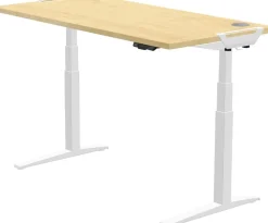 Fellowes Levado Elektrisch Hoogteverstelbaar Zit-sta-bureau Rechthoekig Ahorn T-Voet 1.829 (B) x 698 (D) x 1.257 (H) mm MDF (Medium-density fibreboard), PVC (Polyvinylchloride), Staal