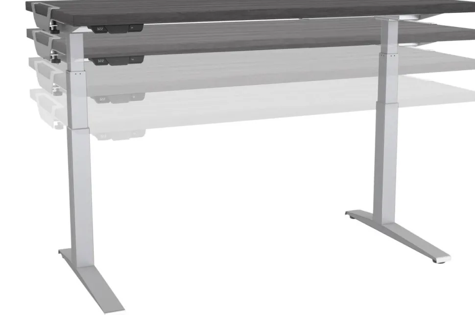 Fellowes Levado Elektrisch Hoogteverstelbaar Zit-sta-bureau Rechthoekig Eiken T-Voet 1.829 (B) x 698 (D) x 1.257 (H) mm Gemelamineerde spaanplaat, PVC (Polyvinylchloride), Staal