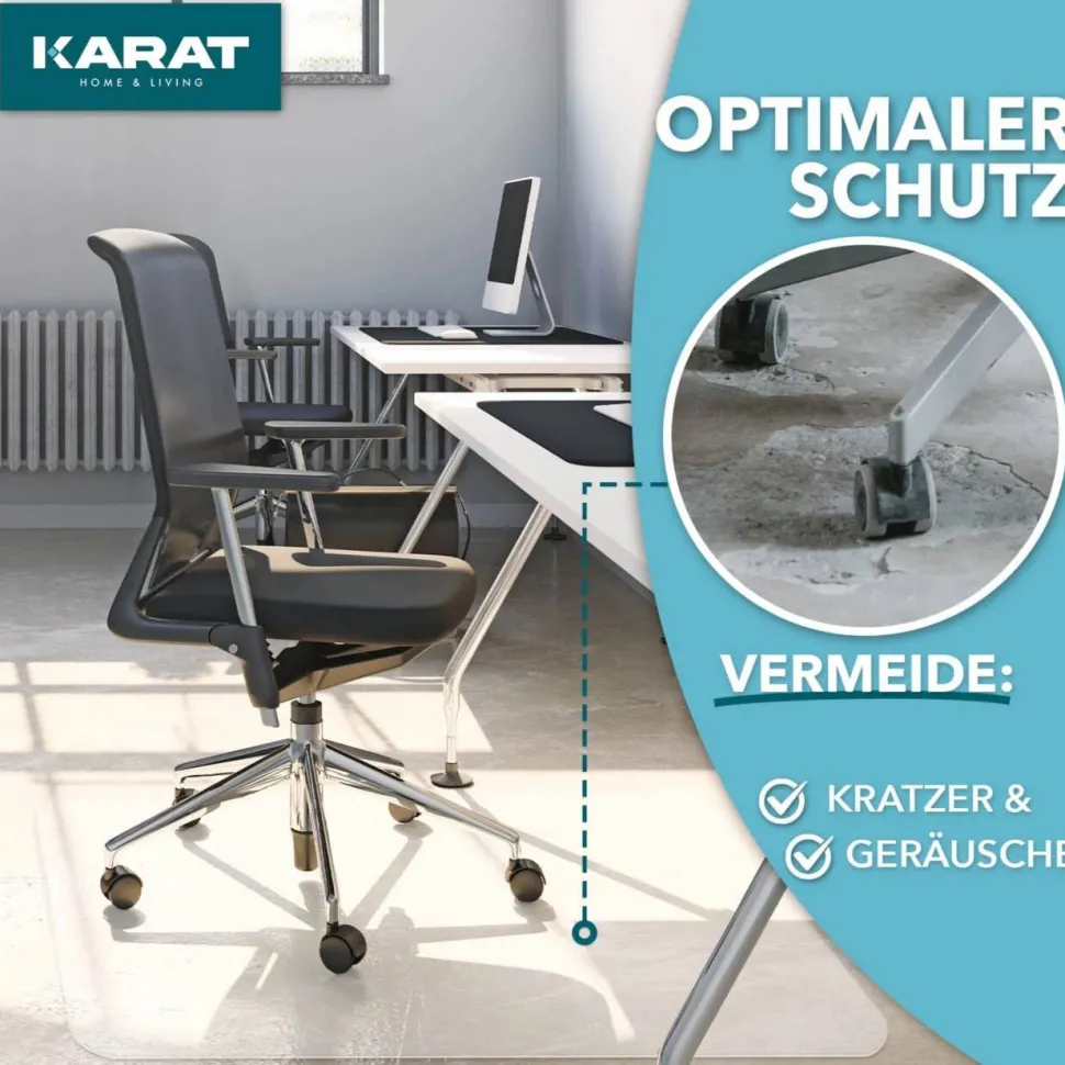 FLOORDIREKT PRO Eco Stoelmat PET (Polyetheentereftalaat) Transparant 114 x 130 cm
