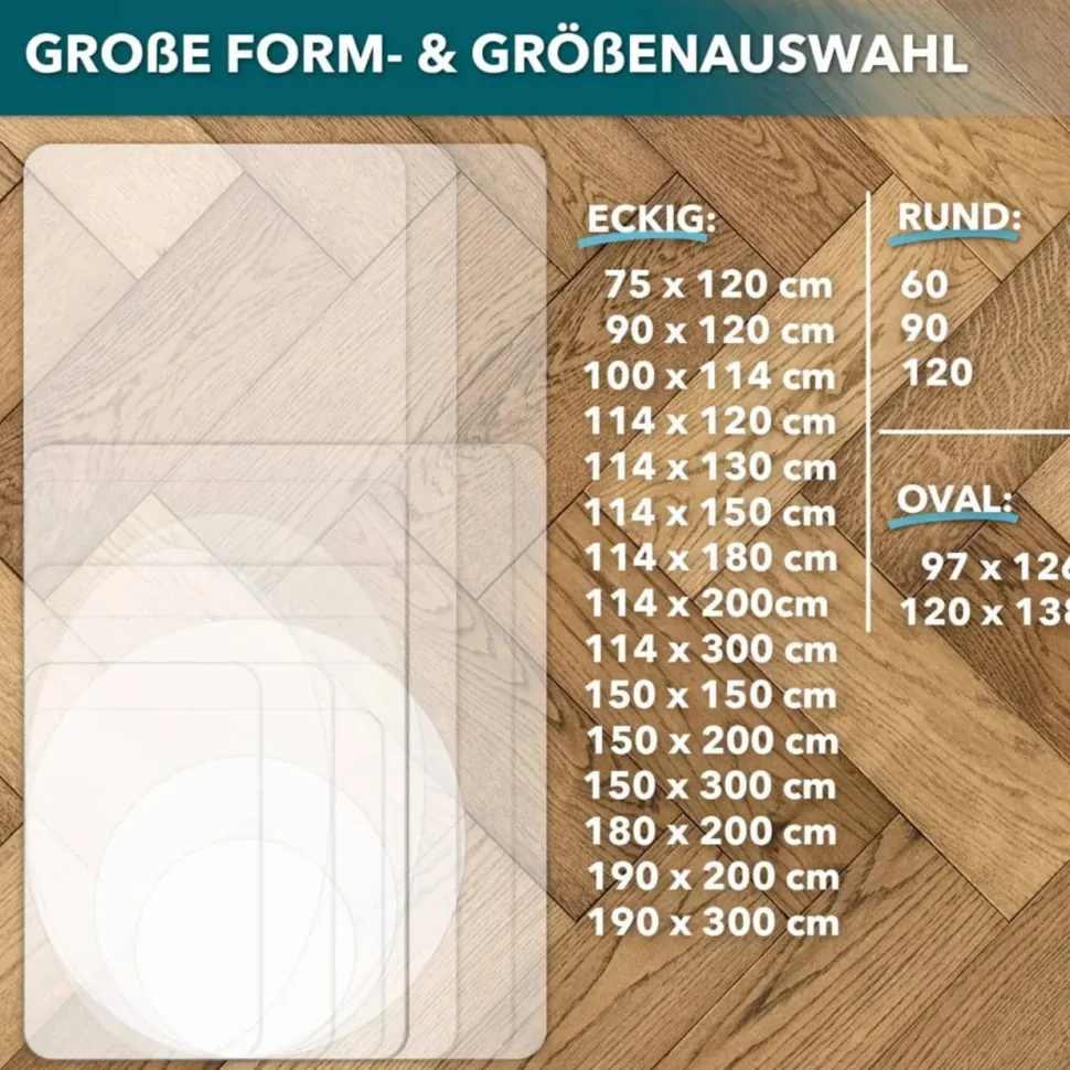 FLOORDIREKT PRO Stoelmat PC (polycarbonaat) Transparant 150 cm