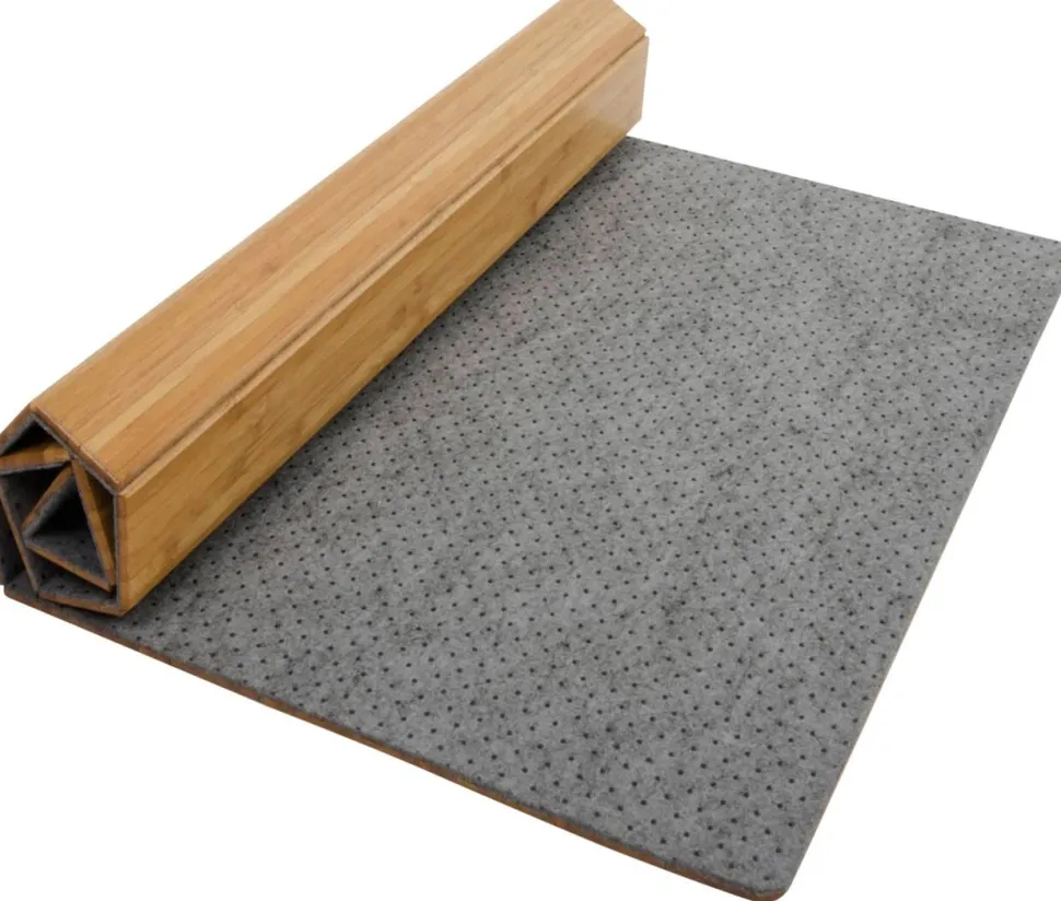 FLOORDIREKT PRO Stoelmat Bamboe, vilt Bruin 90 x 120 cm