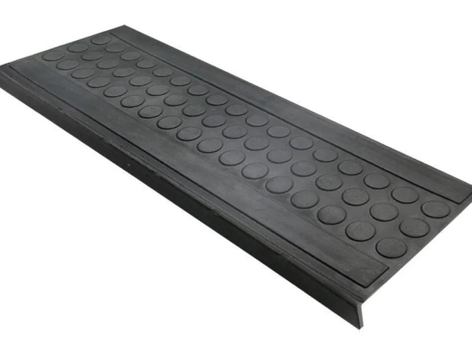 FLOORDIREKT STEP Coin Trapmat Rubber Zwart 25 x 75 cm