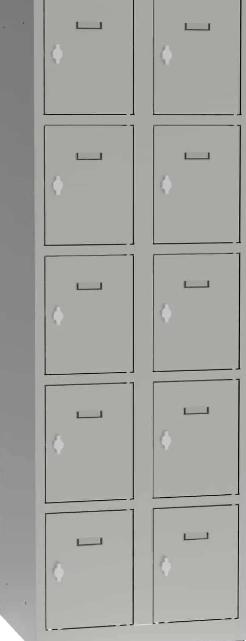 Garderobekast Metaal 10 deuren Hangslot 600 x 500 x 1.800 mm Grijs
