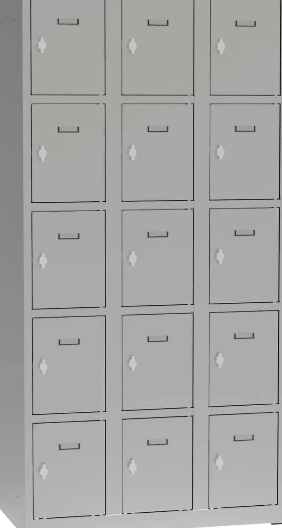 Garderobekast Metaal 15 deuren Hangslot 900 x 500 x 1.800 mm Grijs