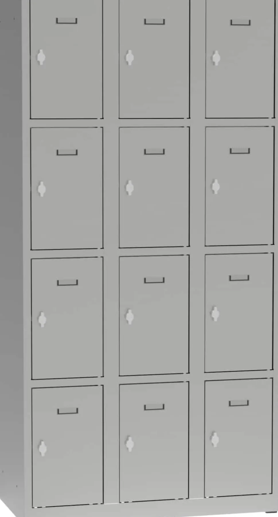 Garderobekast Metaal 12 deuren Hangslot 900 x 500 x 1.800 mm Grijs