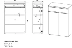 GERMANIA BEDANO Archiefkast 1 Lade 810 x 400 x 1.200 mm Grafiet