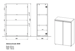 GERMANIA BEDANO Archiefkast 810 x 400 x 1.200 mm Grafiet