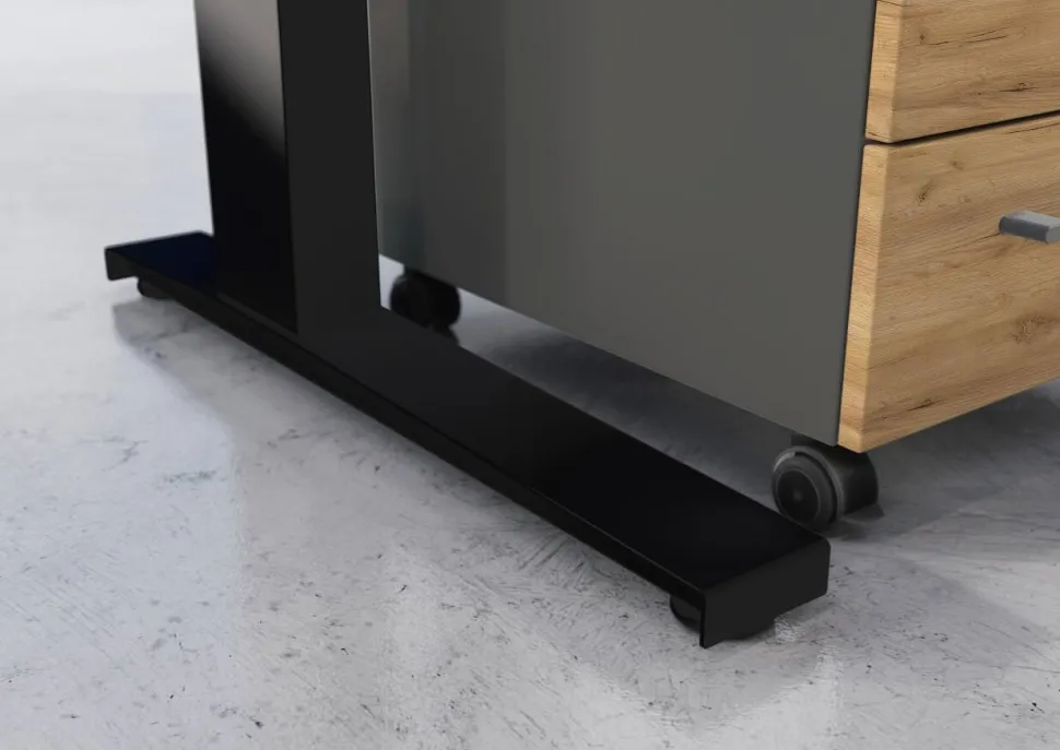Germania bureau-uitbreiding 4241-582 bruin, zwart, eiken 1130 mm (B) X 600 mm (D) X 870 mm (H)