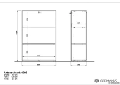 GERMANIA Gemelamineerde spaanplaat Kast Afsluitbaar 800 x 370 x 1.200 mm Wit