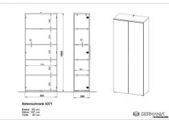 GERMANIA GW-Mailand Archiefkast Spaanplaat 4 Planken 810 x 400 x 1.970 mm Grafiet