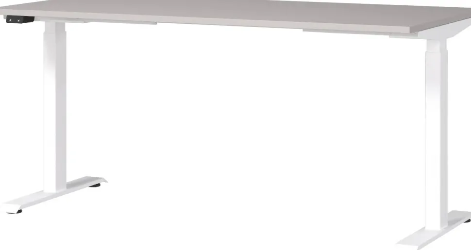 GERMANIA GW-Mailand Hoogteverstelbaar Zit-sta-bureau Beige T-Voet 1,600 (B) x 800 (D) x 1,200 (H) mm Spaanplaat, metaal