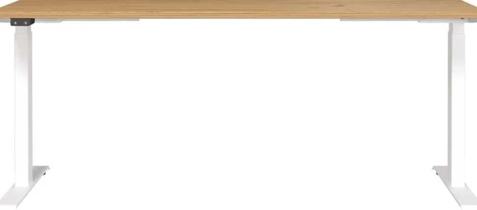 GERMANIA GW-Mailand Hoogteverstelbaar Zit-sta-bureau Bruin Eiken T-Voet 1,800 (B) x 800 (D) x 1,200 (H) mm Spaanplaat, metaal