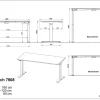 GERMANIA GW-Mailand Hoogteverstelbaar Zit-sta-bureau Beige T-Voet 1,600 (B) x 800 (D) x 1,200 (H) mm Spaanplaat, metaal