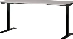 GERMANIA GW-Mailand Hoogteverstelbaar Zit-sta-bureau Beige T-Voet 1,600 (B) x 800 (D) x 1,200 (H) mm Spaanplaat, metaal