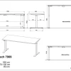 GERMANIA GW-Mailand Hoogteverstelbaar Zit-sta-bureau Grafiet T-Voet 1,800 (B) x 800 (D) x 1,200 (H) mm Spaanplaat, metaal