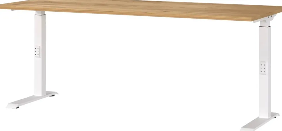 GERMANIA GW-Mailand Hoogteverstelbaar Bureau Bruin Eiken C-Voet 1,800 (B) x 800 (D) x 910 (H) mm Spaanplaat, metaal