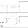 GERMANIA GW-Mailand Hoogteverstelbaar Zit-sta-bureau Grafiet T-Voet 1,400 (B) x 800 (D) x 1,200 (H) mm Spaanplaat, metaal