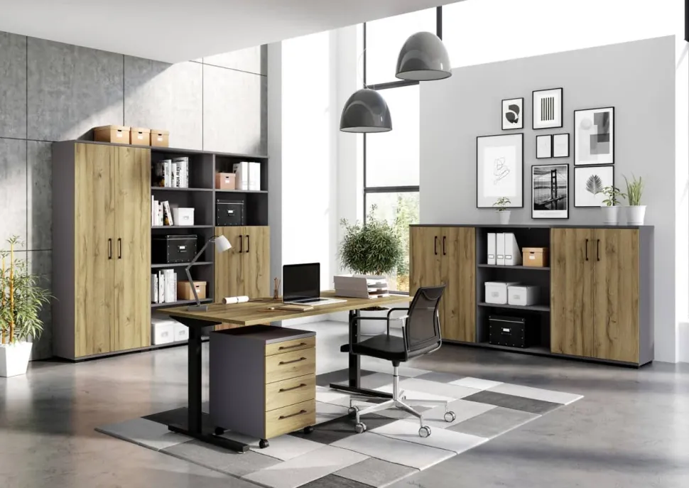GERMANIA GW-Profi 2.0 Mobiel ladeblok 4 Lades 420 x 490 x 610 mm Eiken
