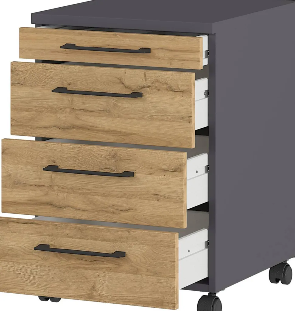 GERMANIA GW-Profi 2.0 Mobiel ladeblok 4 Lades 420 x 490 x 610 mm Eiken