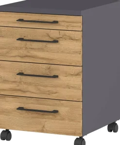 GERMANIA GW-Profi 2.0 Mobiel ladeblok 4 Lades 420 x 490 x 610 mm Eiken