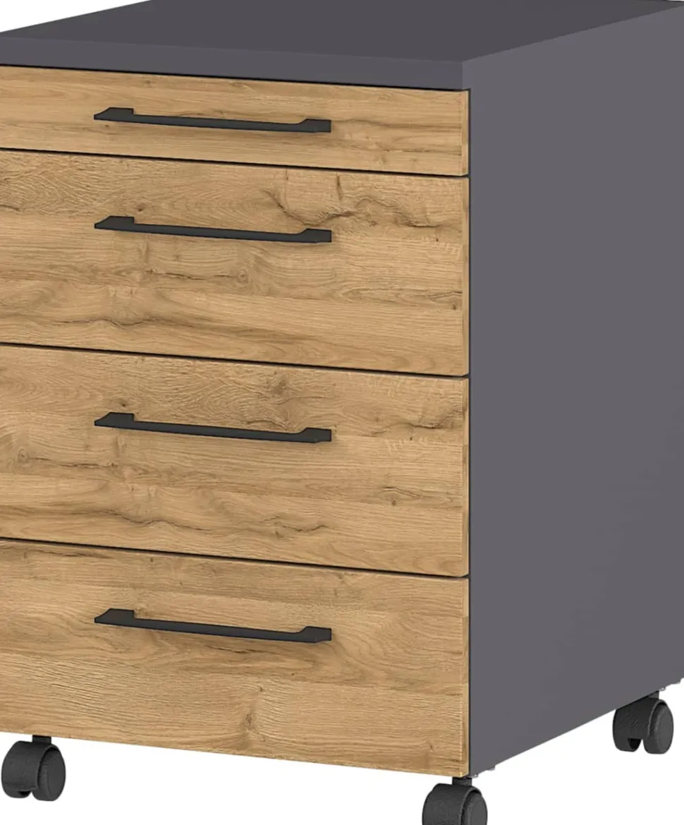 GERMANIA GW-Profi 2.0 Mobiel ladeblok 4 Lades 420 x 490 x 610 mm Eiken