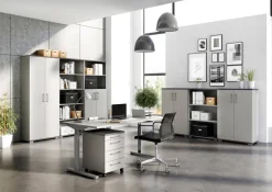 GERMANIA GW-Profi 2.0 vierkante bureau-uitbreiding 4255-583 lichtgrijs, zilver 800 x 800 mm