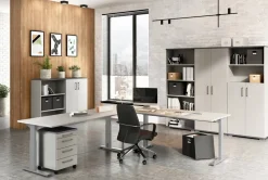 GERMANIA GW-Profi 2.0 vierkante bureau-uitbreiding 4255-583 lichtgrijs, zilver 800 x 800 mm