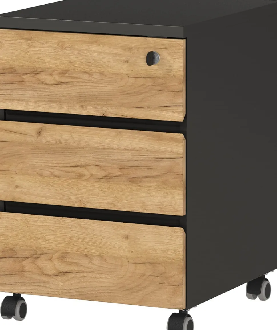 GERMANIA kadeblok 4264-549 GW-Lissabon donkergrijs, lichtbruin, eiken 410 x 500 x 600 mm
