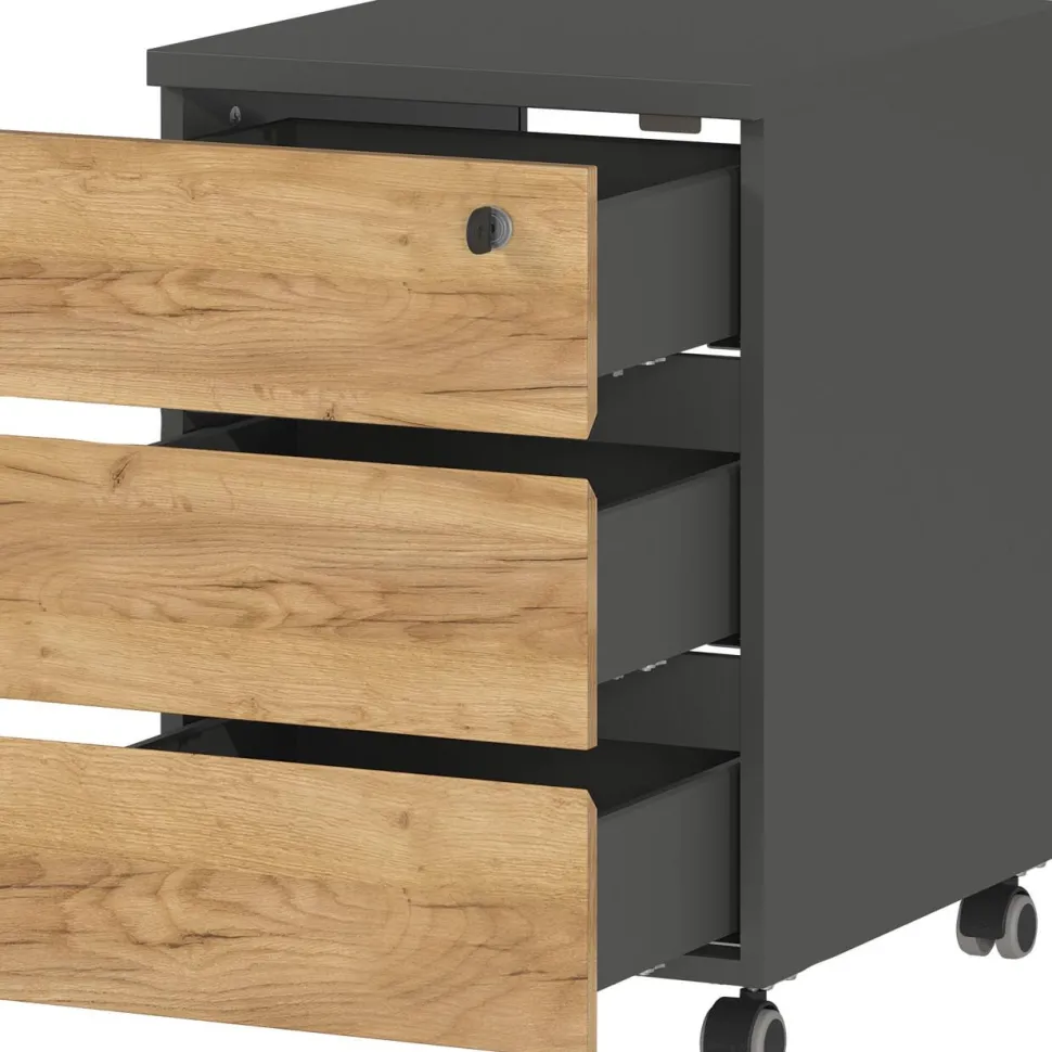GERMANIA kadeblok 4264-549 GW-Lissabon donkergrijs, lichtbruin, eiken 410 x 500 x 600 mm