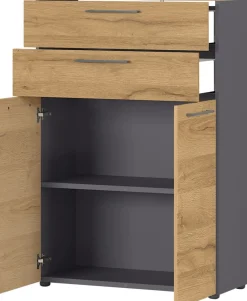 GERMANIA kast Agenda HOME Bruin, grafiet 800 x 400 x 1.200 mm
