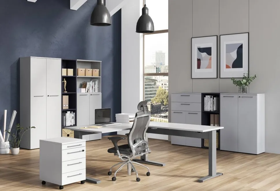 GERMANIA kast Agenda laden 4237-69 lichtgrijs 800 x 400 x 1.970 mm