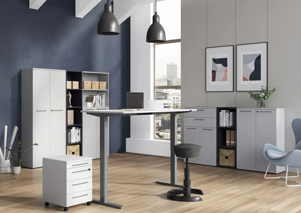 GERMANIA kast Agenda laden 4237-69 lichtgrijs 800 x 400 x 1.970 mm