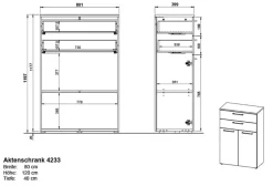 GERMANIA kast Agenda laden 4233-69 lichtggrijs 800 x 400 x 1.200 mm