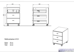 GERMANIA ladeblok Lioni lichtbruin, eiken 400 x 500 x 580 mm