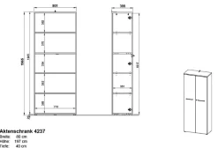 GERMANIA Melamine Draaideurkast Afsluitbaar 800 x 400 x 1.970 mm Bruin, grafiet