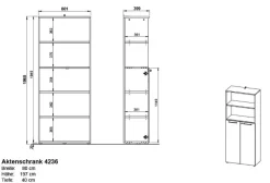 GERMANIA Melamine Draaideurkast Afsluitbaar 800 x 400 x 1.970 mm Bruin, grafiet