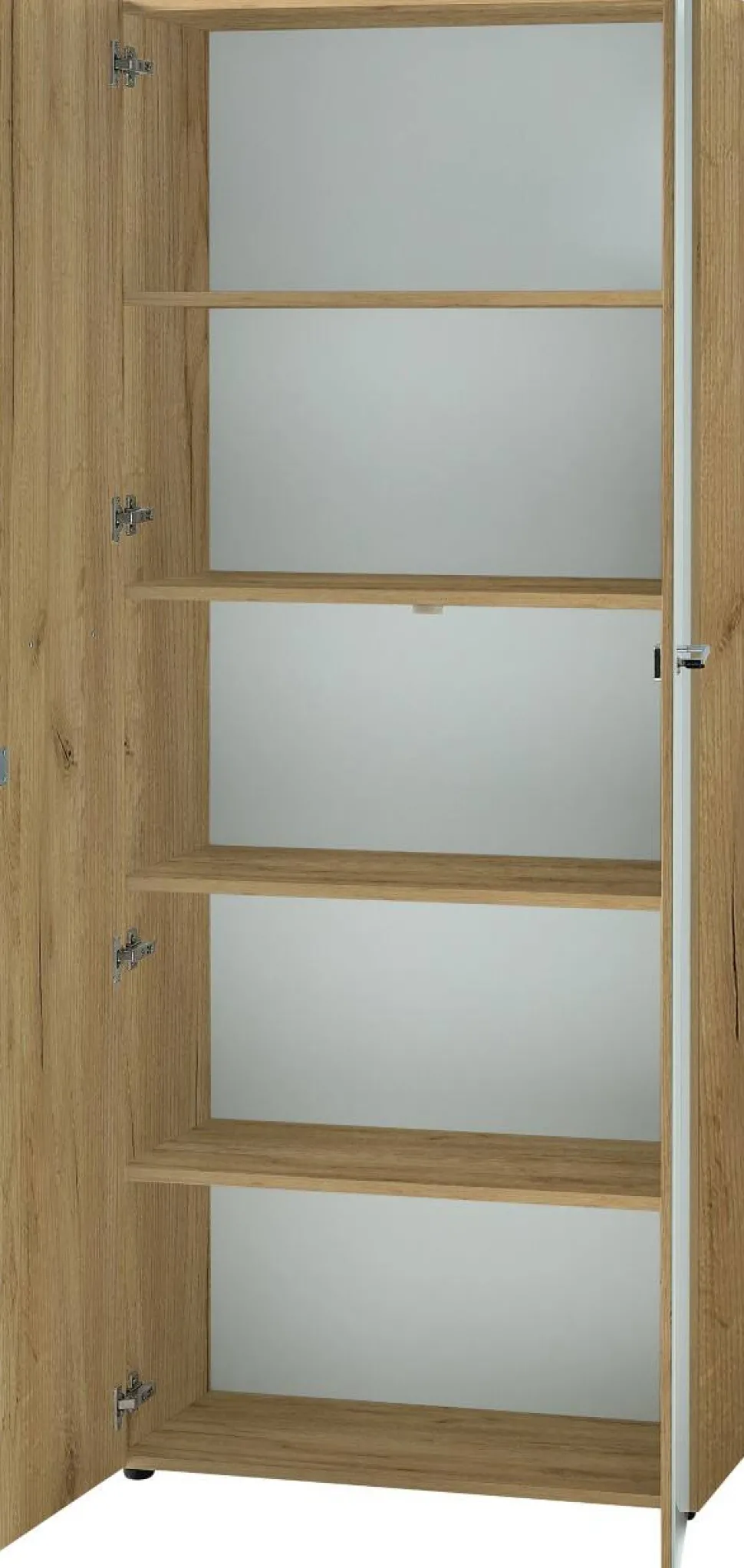 GERMANIA Niet hoogteverstelbaar Archiefkast Eiken 800 (B) x 370 (D) x 1.960 (H) mm Glas, spaanplaat