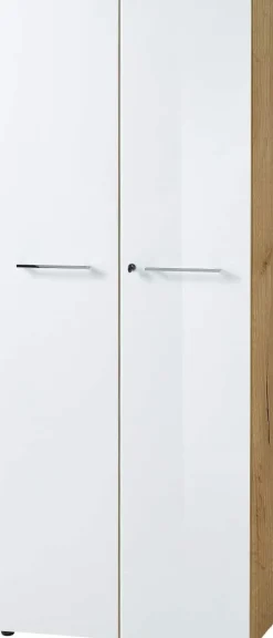 GERMANIA Niet hoogteverstelbaar Archiefkast Eiken 800 (B) x 370 (D) x 1.960 (H) mm Glas, spaanplaat
