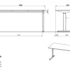 GERMANIA PROFI 2.0 In hoogte verstelbaar Bureau Eiken 1.600 (B) x 800 (D) x 800 (H) mm