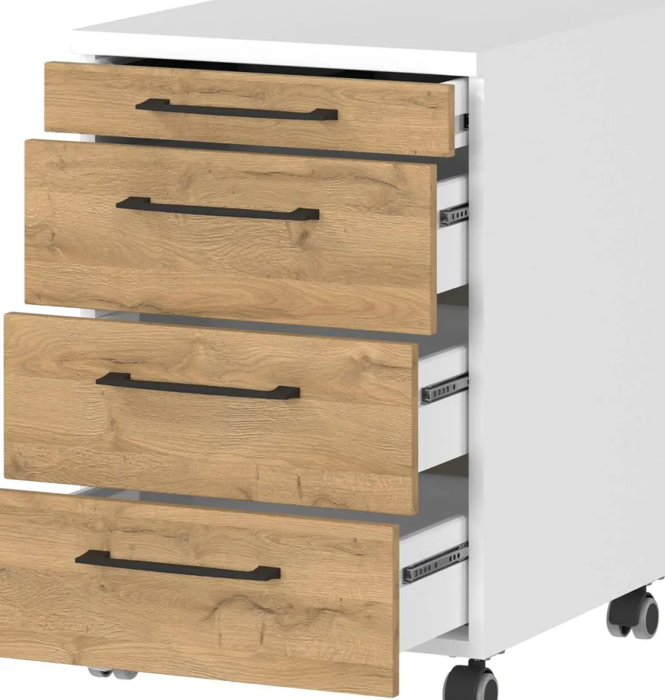 GERMANIA PROFI 2.0 Mobiel ladeblok 4 Lades 420 x 490 x 610 mm Eiken