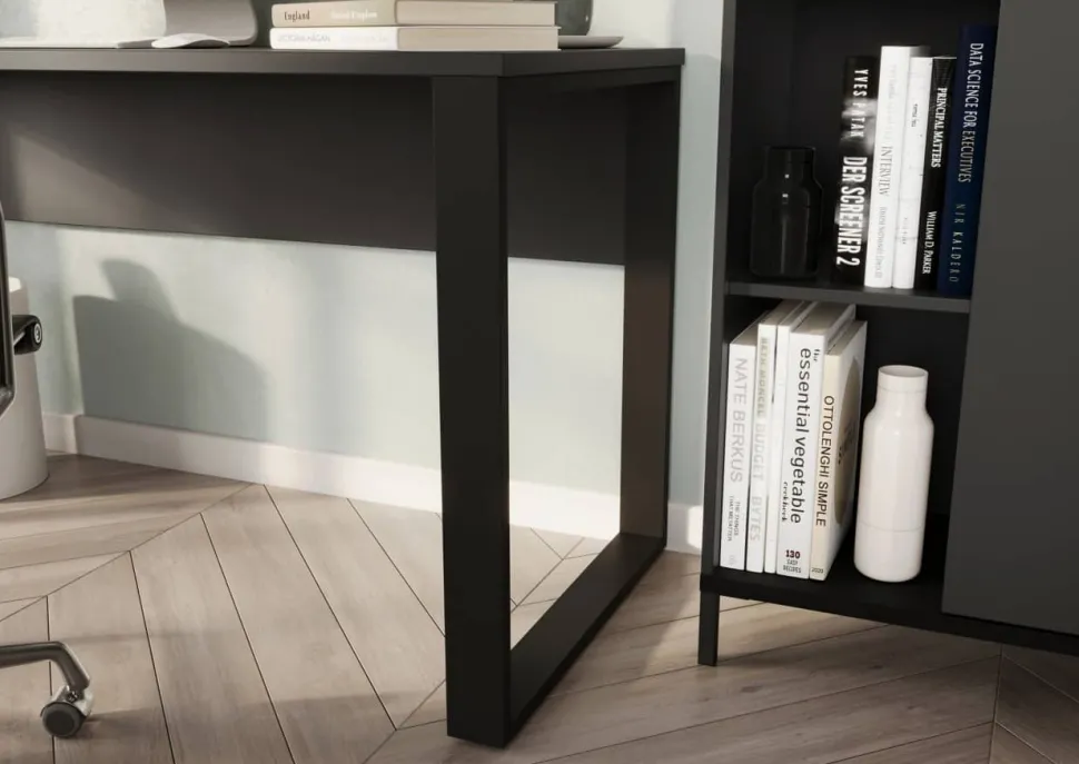 GERMANIA Rovigo Bureau Rechthoekig Grafiet 600 mm (D) x 740 mm (H) Metaal, Spaanplaat