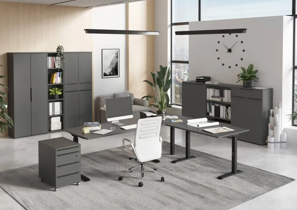 GERMANIA Scheidingswand 4378-547 Grafiet 800 x 460 x 1.200 mm