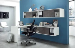 GERMANIA thuiskantoorbureau 4150-261 donkergrijs, wit 1.600 x 800 x 750 mm