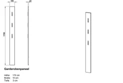 GERMANIA wandkapstok 3255-84 3 haken hoogglans wit 15 x 4 x 170 cm