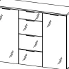 Germania wandkast 3982-242 beige, wit, eiken 1,340 x 400 x 1,050 mm