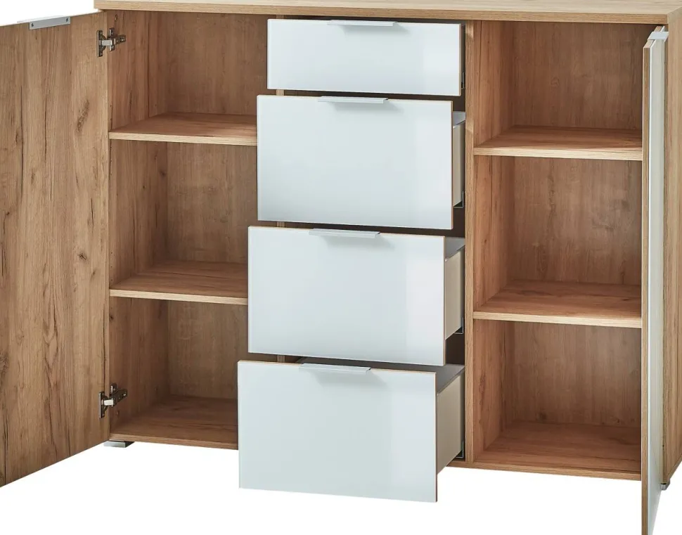 Germania wandkast 3982-242 beige, wit, eiken 1,340 x 400 x 1,050 mm
