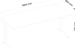 Hammerbacher B-Serie VBS Bureau Ahorn C-Voet 1.800 (B) x 800 (D) x 740 (H) mm Spaanplaat, Staal