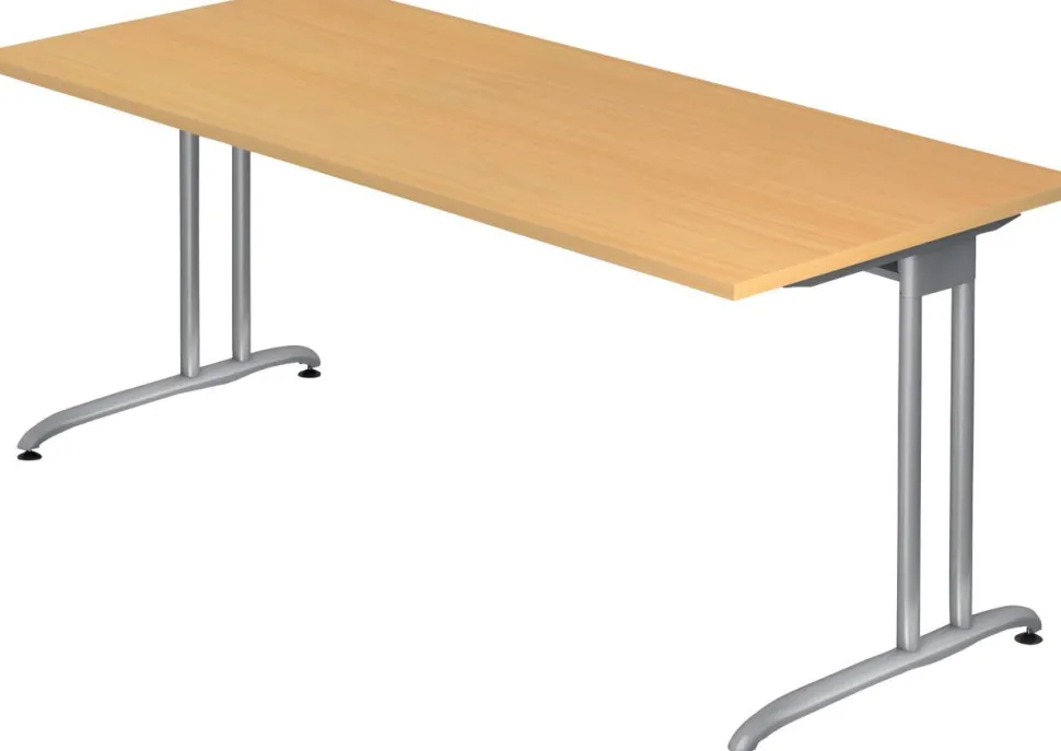 Hammerbacher B-Serie VBS Bureau Beuken C-Voet 1.800 (B) x 800 (D) x 740 (H) mm Spaanplaat, Staal