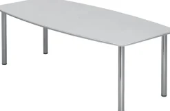 Hammerbacher Conferentietafel Wit, zilver Gemelamineerde spaanplaat KT22C 2.200 x 1.050 x 740 mm